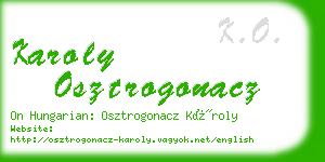 karoly osztrogonacz business card